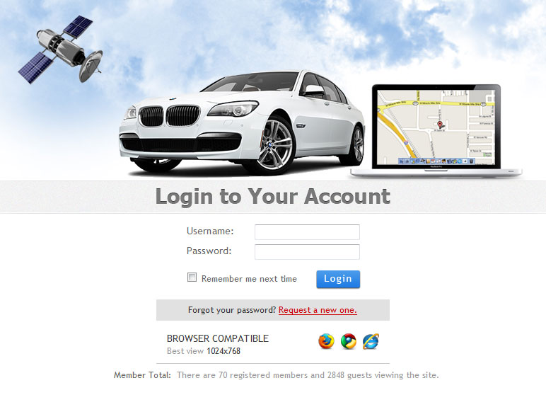 Vehicle Tracking Login Page