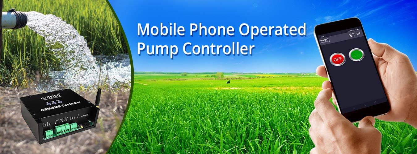 mobile operated gsm pump controller for agriculture