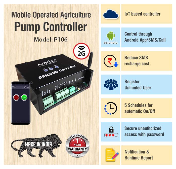 Rs. 4990 Three Phase GSM Mobile operated Agriculture Pump Motor Controller