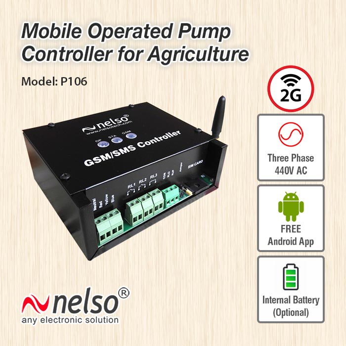 Rs. 4990 Three Phase GSM Mobile operated Agriculture Pump Motor Controller